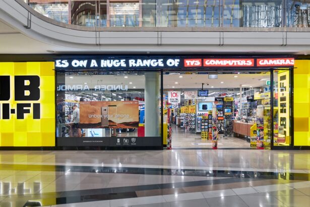 JB Hi-Fi storefront in shopping centre.
